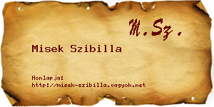 Misek Szibilla névjegykártya